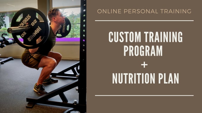 I will make you a custom training program for home workouts or gym